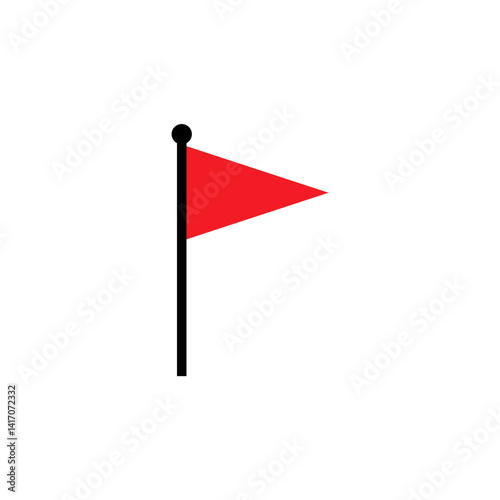 Red flag icon. Vector concept for pointer, tag and important sign