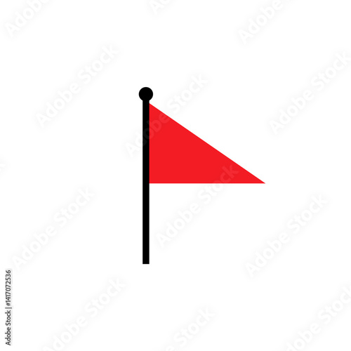 Red flag icon. Vector concept for pointer, tag and important sign