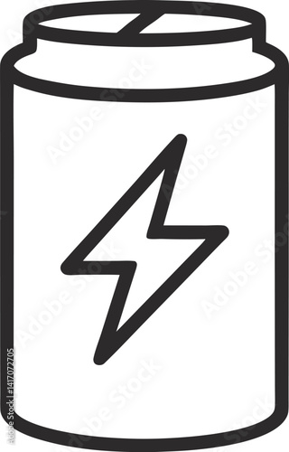 Energy drink outline icon on transparent background