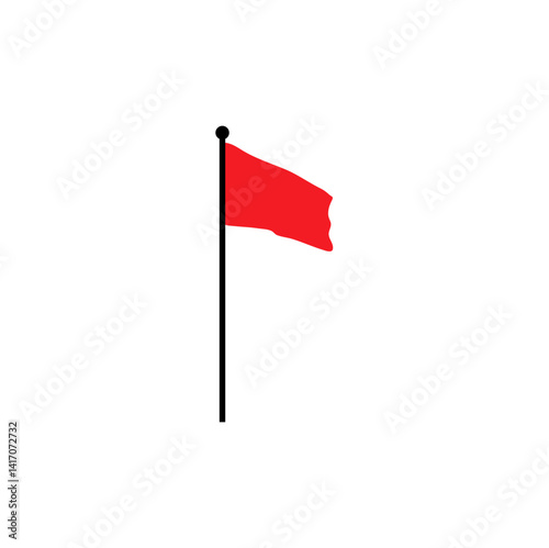 Red flag icon. Vector concept for pointer, tag and important sign