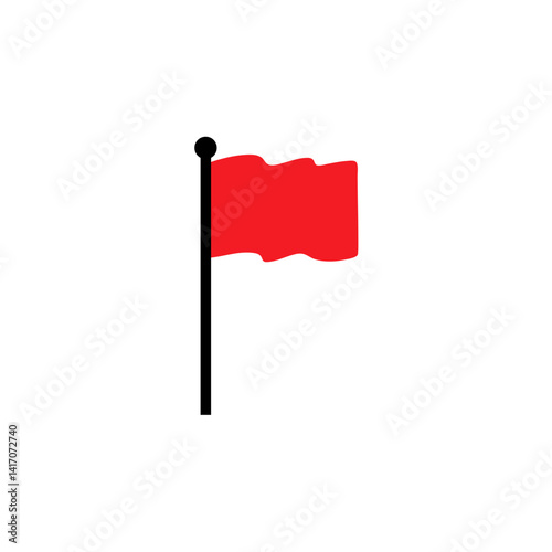 Red flag icon. Vector concept for pointer, tag and important sign
