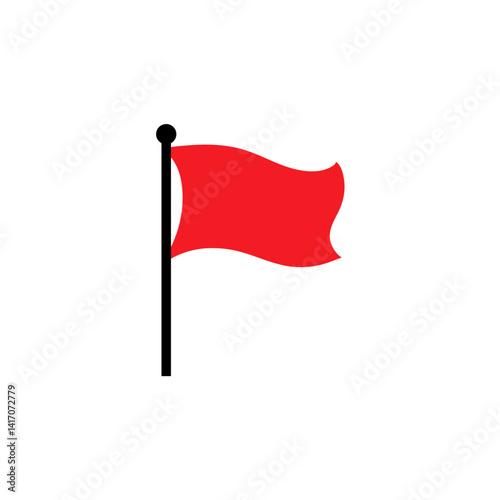 Red flag icon. Vector concept for pointer, tag and important sign