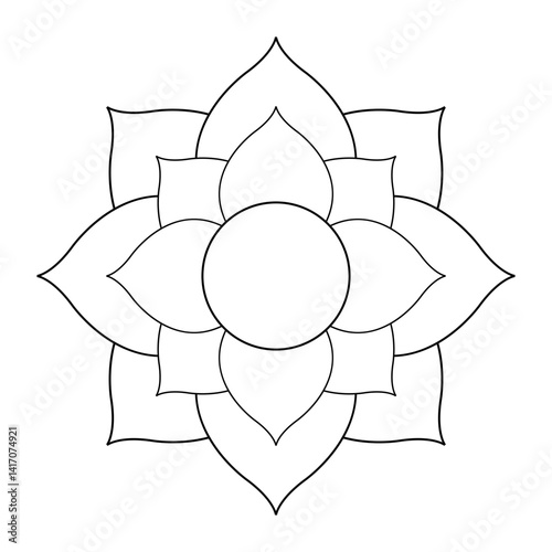 Flower, Floral, Petals, botanical, Outline element