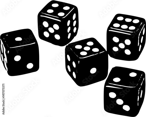 two dice on white background