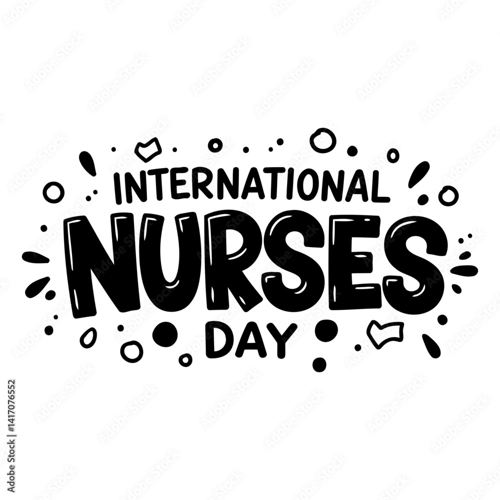 Fototapeta premium Bold, stylized graphic design celebrating International Nurses Day. Ideal for advertising, social media, or editorial use.