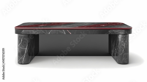 Elegant Stone Table: A modern stone table with marble texture, showcasing minimalist design and sophisticated aesthetic, suitable for various interior spaces.