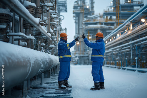 workers in the refinery