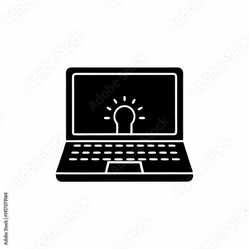 creative details Laptop icon Vector Illustration