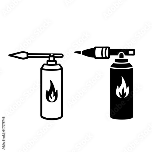 Welding Torch Tool Black And White Illustration For Industrial Or Repair Services