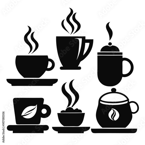 Black and white coffee cups with steam, perfect for Mother's Day celebration. Cozy vibes and hot drinks to enjoy, perfect for gifts or morning routines on Mother's Day