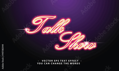 talk show design text effect illustration