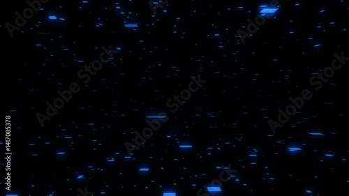 Abstract Blue Plate Particle Flow Animation Background Loop - with Alpha Channel