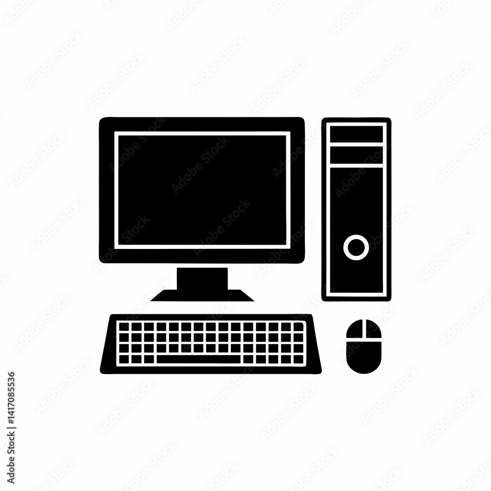 creative details Desktop computer icon Vector Illustration