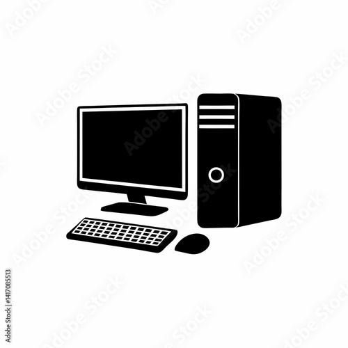 creative details Desktop computer icon Vector Illustration