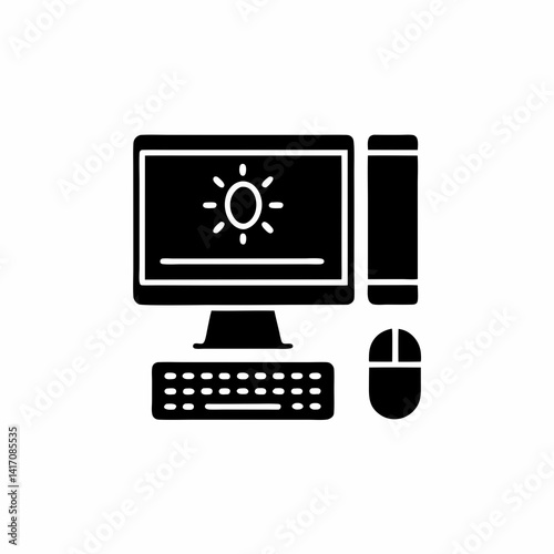 creative details Desktop computer icon Vector Illustration