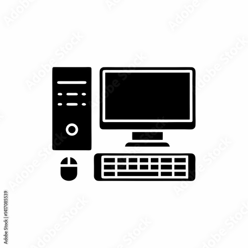 creative details Desktop computer icon Vector Illustration