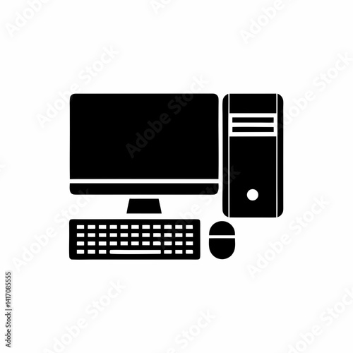 creative details Desktop computer icon Vector Illustration