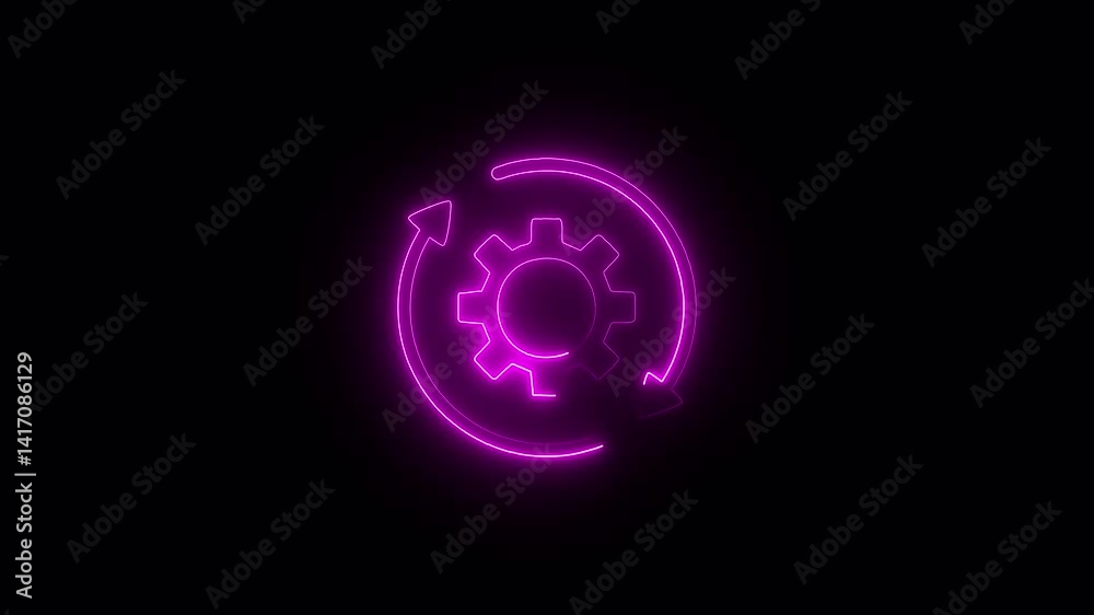 spinning gears Business process icon animation. glowing neon setting icon Technology setting icon. spinning gears Business process icon animation. glowing neon setting icon Technology setting icon.