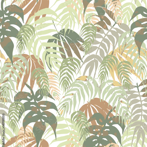 assorted tropical leaves jungle print