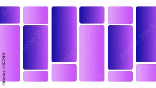 Abstract geometric design with overlapping purple and violet rectangles.