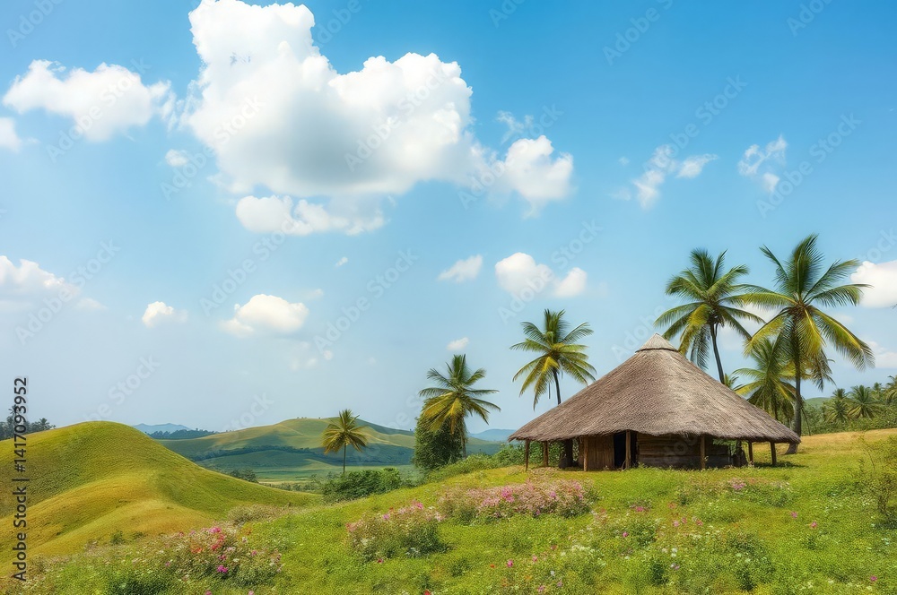 Serene Gambian Countryside in Summer Serene Gambian Countryside in Summer