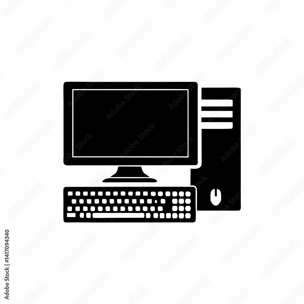 creative details Desktop computer icon Vector Illustration creative details Desktop computer icon Vector Illustration