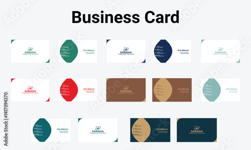 set of 7 modern business card print templates, double-sided business card design template, Creative and clean corporate business card , elegant business card design template.