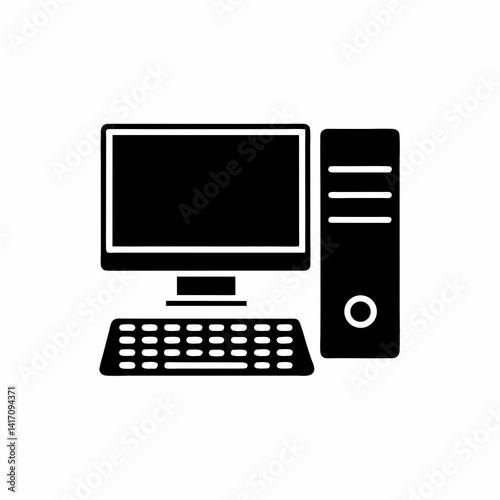 creative details Desktop computer icon Vector Illustration