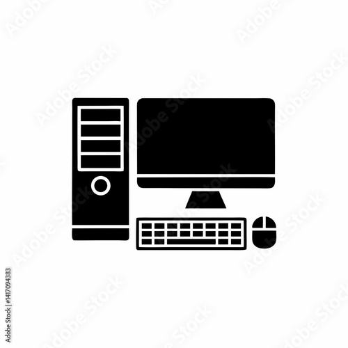 creative details Desktop computer icon Vector Illustration