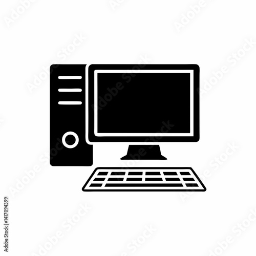 creative details Desktop computer icon Vector Illustration