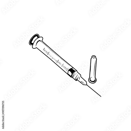 syringe on a white background