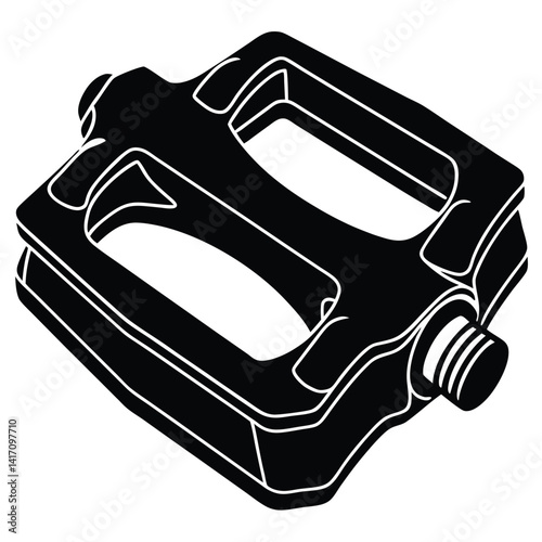 Bicycle pedal silhouette vector on white background