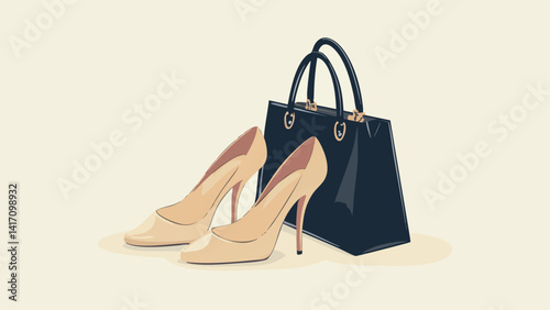 Luxury High-Heels and Designer Purse Set.eps