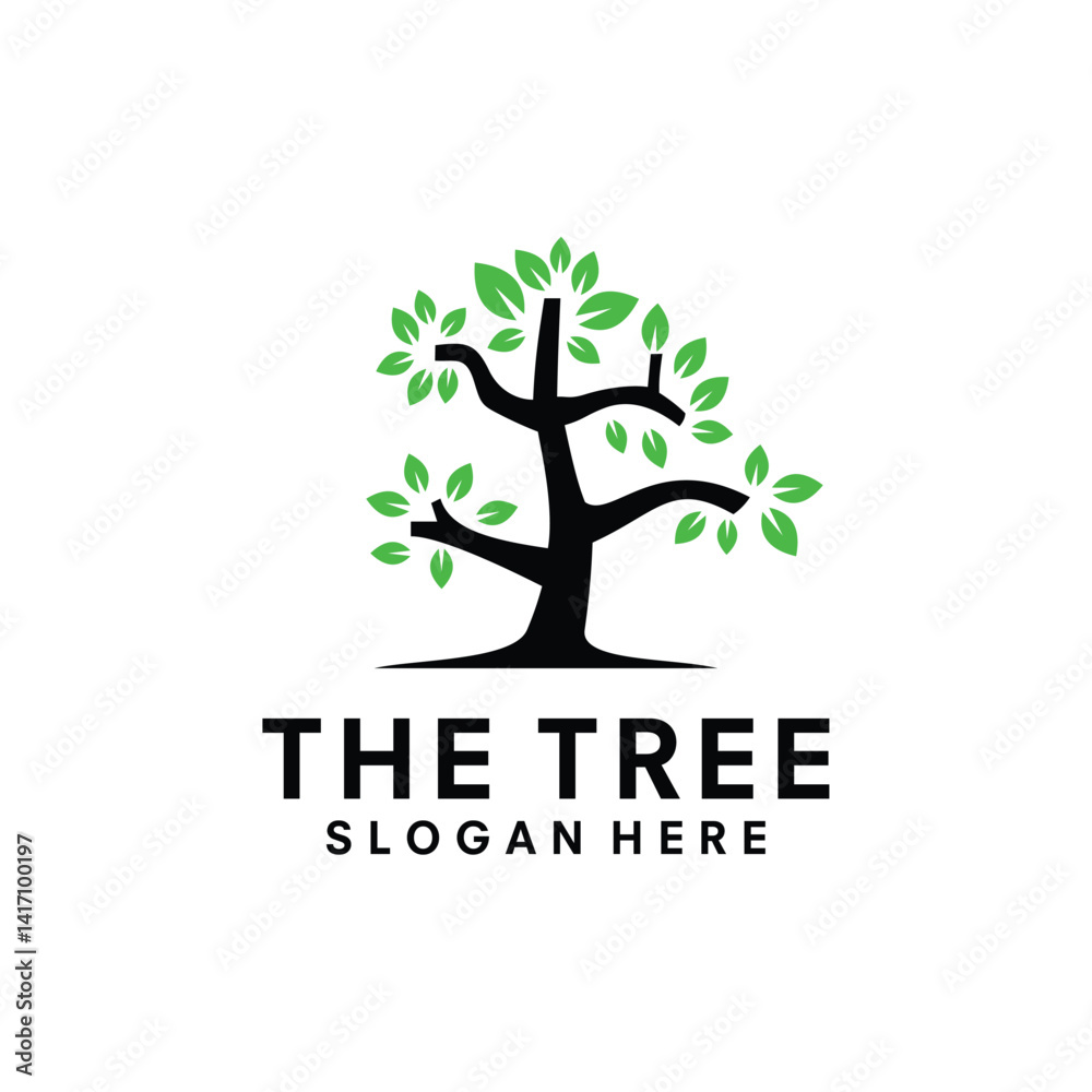 Obraz premium abstract tree logo design symbol illustration vector