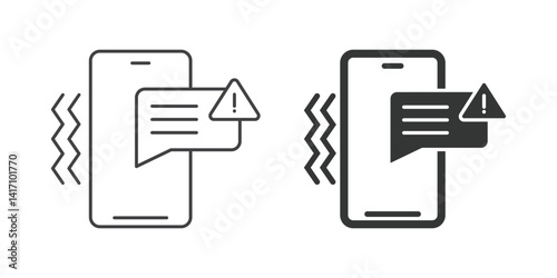 Phone notifications icon in flat style. Smartphone with new notice vector illustration on isolated background. Reminder message sign business concept.