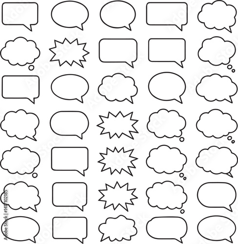 Speech Bubble set. Talk bubble. Cloud speech bubbles collection.