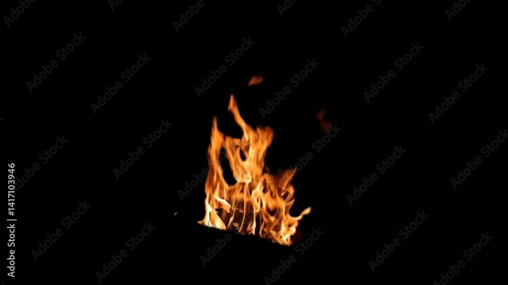 Fire Flame black background stock video.mp4