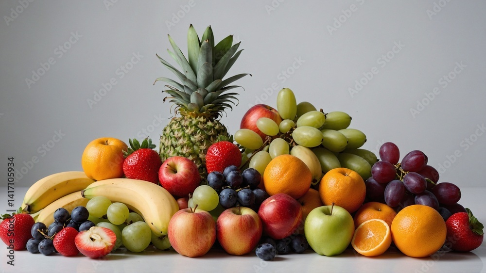 A vibrant assortment of fruits includes many fruits A vibrant assortment of fruits includes many fruits