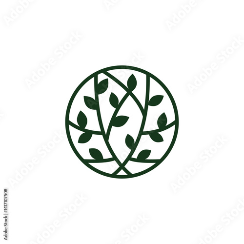 circle nature logo vector template illustration design
