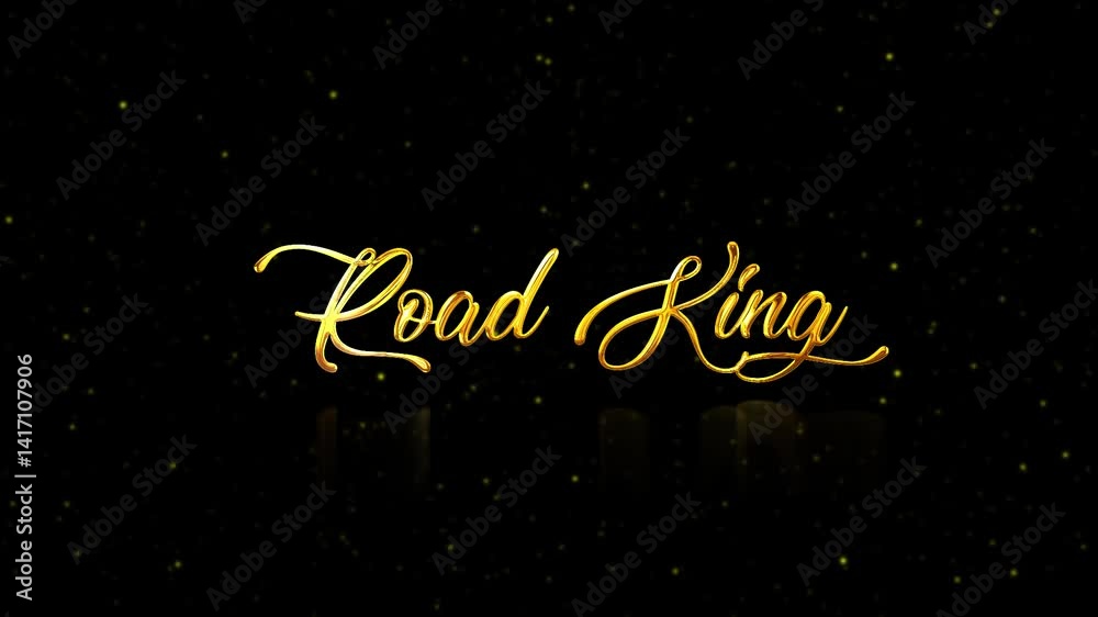 Road King Text Animation Effects On Black Background Road King Text Animation Effects On Black Background