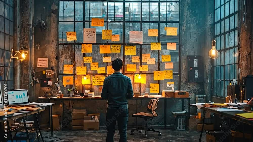 Industrial workspace, brainstorming session