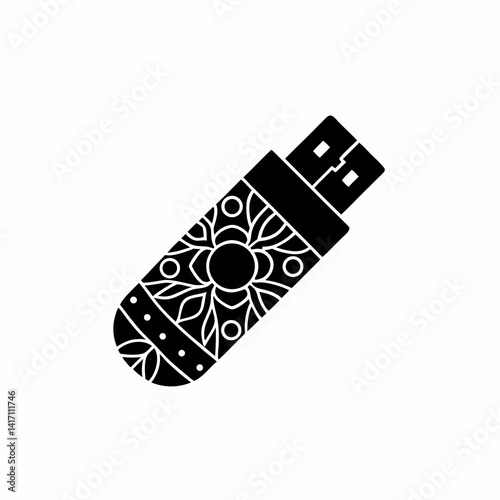 creative details USB flash drive icon Vector Illustration