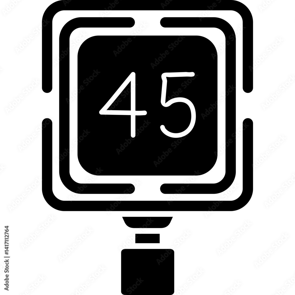 Speed Limit 45 Icon Speed Limit 45 Icon