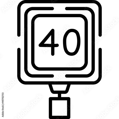 Speed Limit 40 Icon