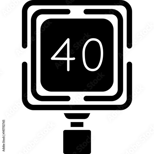Speed Limit 40 Icon