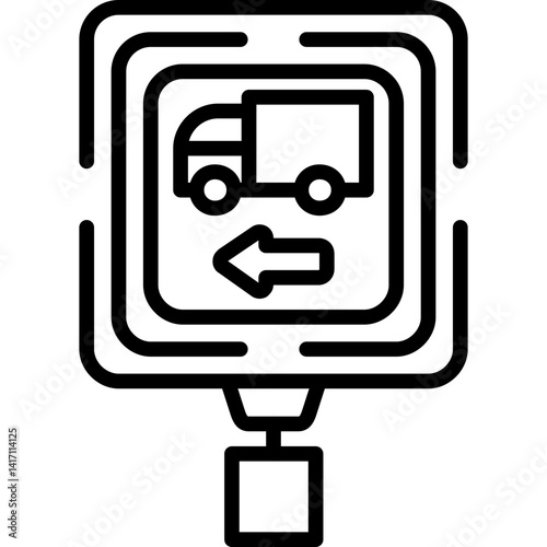 Trucks Use Right Lane Icon