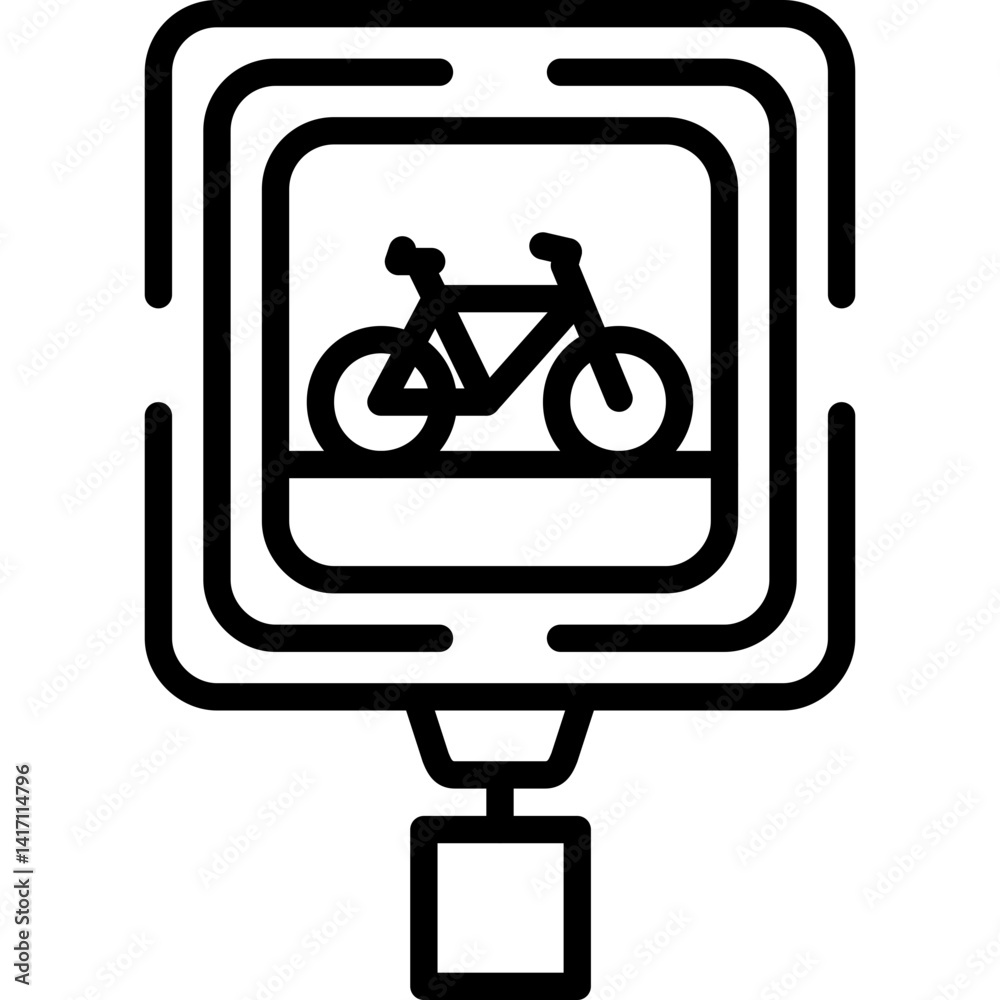 Bicycle Crossing Icon Bicycle Crossing Icon