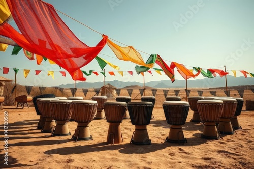 Obraz na płótnie Vibrant Senegalese Drum Circle w salonie