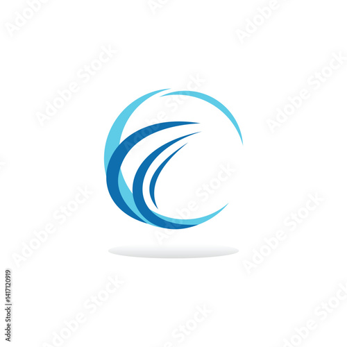 circle wave logo vector icon illustration