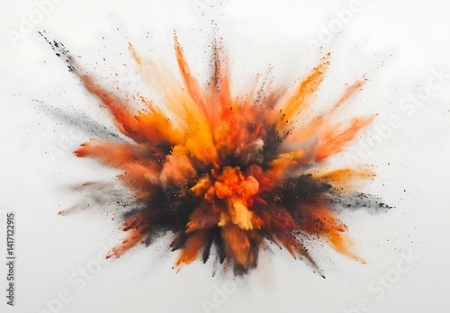 Colorful Handprints and Paint Splashes for Holi Festival Celebration